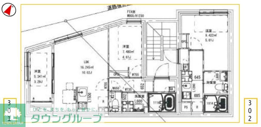 TYPE戸越公園(2LDK/3階)の間取り写真