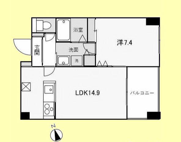 レスプロンディール(1LDK/1階)の間取り写真
