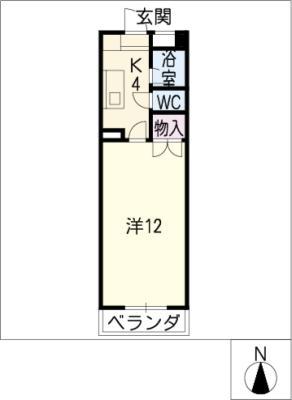 マンションつるまい(1K/3階)の間取り写真