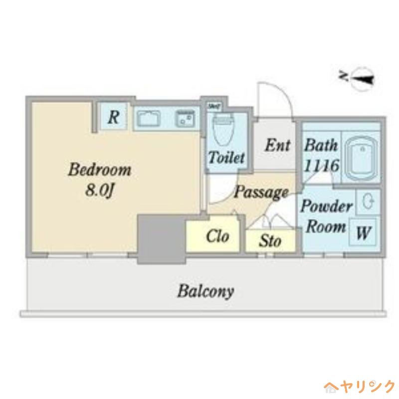 アヴェニール徳川(ワンルーム/13階)の間取り写真
