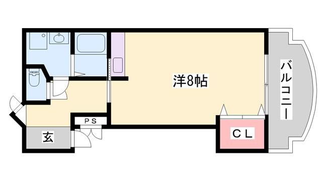 ハローハイツ(ワンルーム/3階)の間取り写真