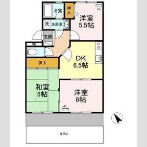 サンヒルズ鷹丘A(3DK/1階)の間取り写真