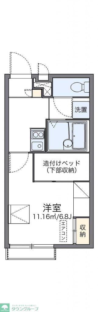 レオパレスさくら(1K/2階)の間取り写真