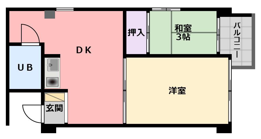 アンダンテ(1LDK/3階)の間取り写真