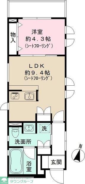 CERISIER(1LDK/2階)の間取り写真
