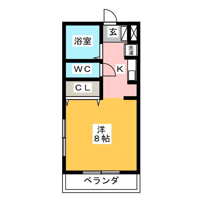 コスモス24(1K/2階)の間取り写真