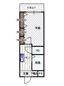 ヴィクトリア大東(1K/2階)の間取り写真