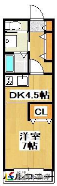 エンブレムII(1DK/2階)の間取り写真