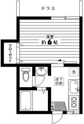 ガーデンハイツB棟(1K/1階)の間取り写真