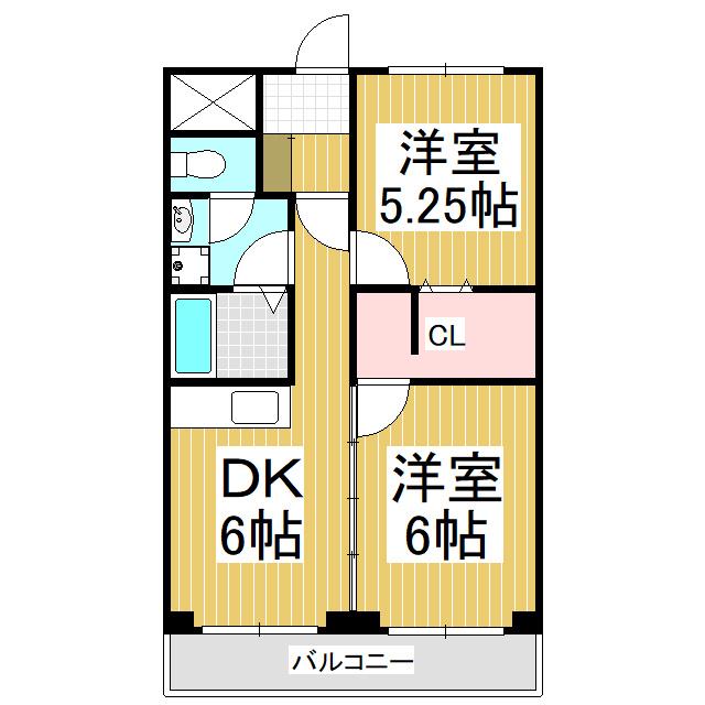 マンションルミナス(2DK/3階)の間取り写真