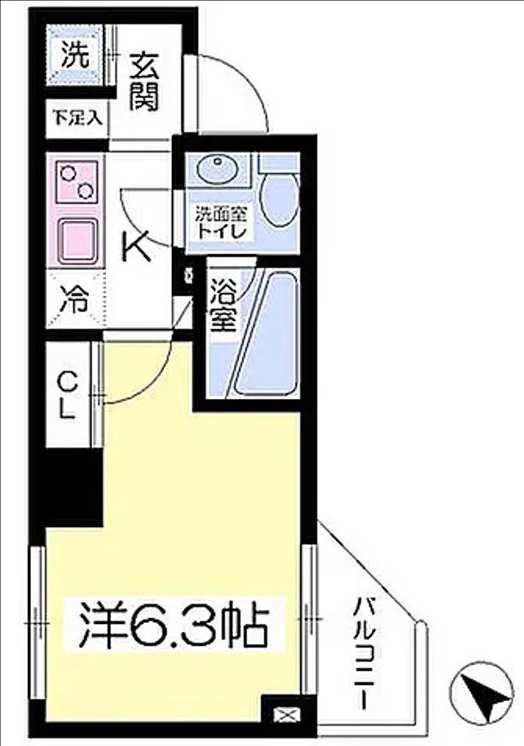 アジールコート荻窪(1K/2階)の間取り写真