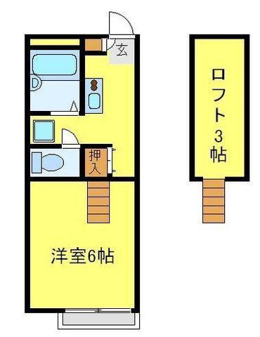 レオパレスウエスト COURT(1K/2階)の間取り写真