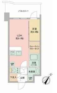 セレニテ神戸駅前アリエ(1LDK/3階)の間取り写真