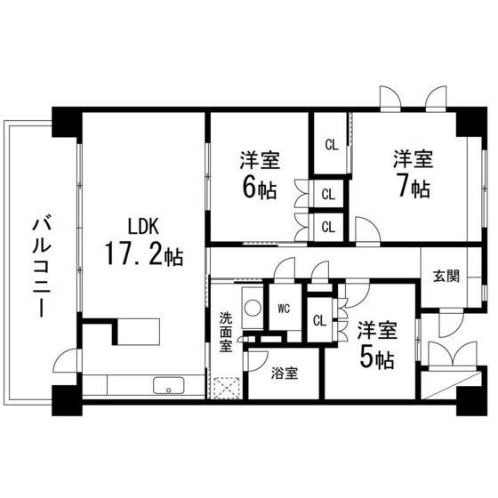 仙台中山ヒルズ(3LDK/10階)の間取り写真