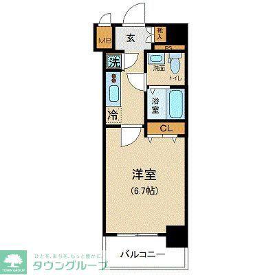 XEBEC蒲田STATION-EXZ(1K/2階)の間取り写真