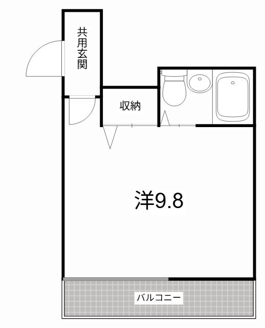 ガーデンハウス雅C・D(ワンルーム/2階)の間取り写真