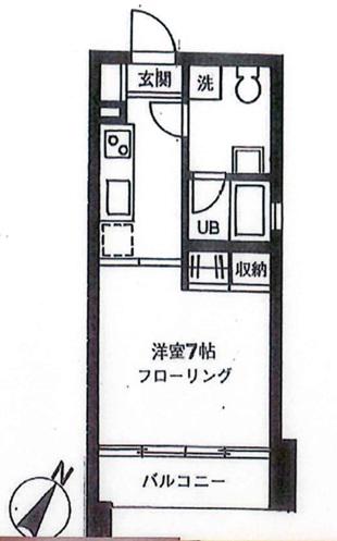 東京メトロ南北線 東大前駅 徒歩5分 3階建 築21年(1K/1階)の間取り写真