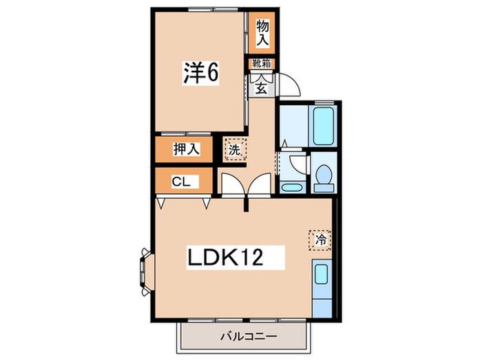 コンフォートヒルズI番館(1LDK/1階)の間取り写真