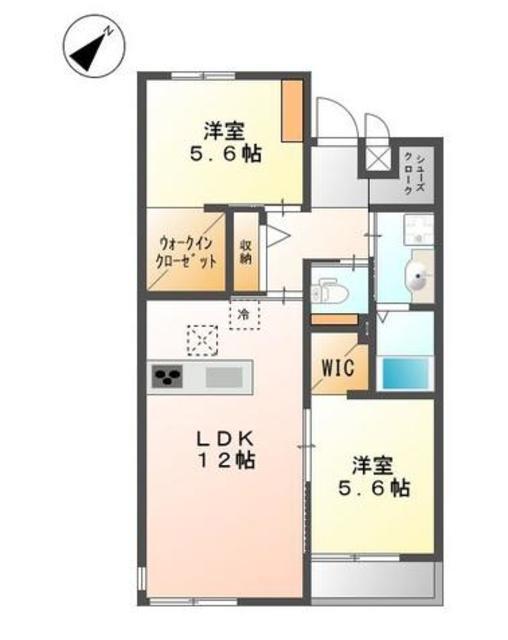 リッシュモント(2LDK/1階)の間取り写真