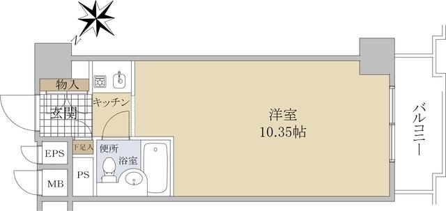 藤和新川コープ(ワンルーム/10階)の間取り写真