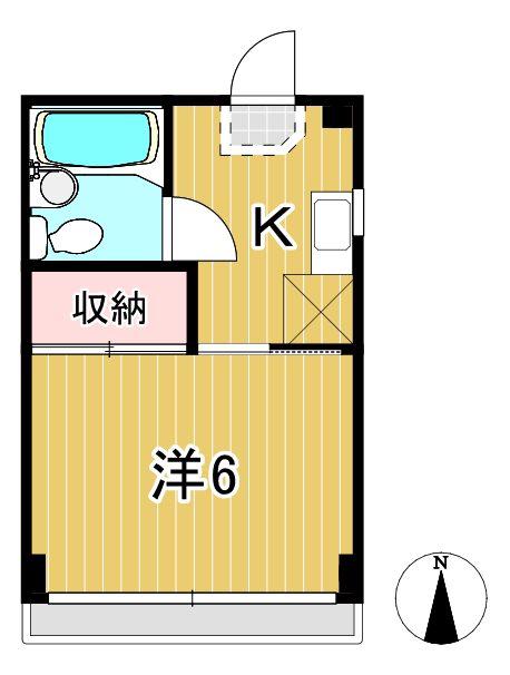 クレール池の川(1K/3階)の間取り写真