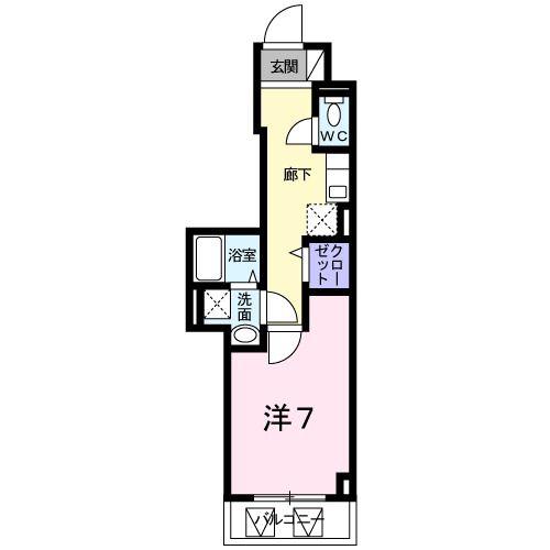 ベラ セラータ(1K/2階)の間取り写真