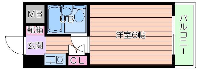 コーポ丸松(1K/5階)の間取り写真
