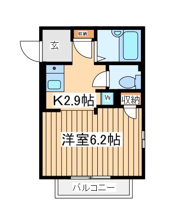 エスティーハウス(1K/1階)の間取り写真