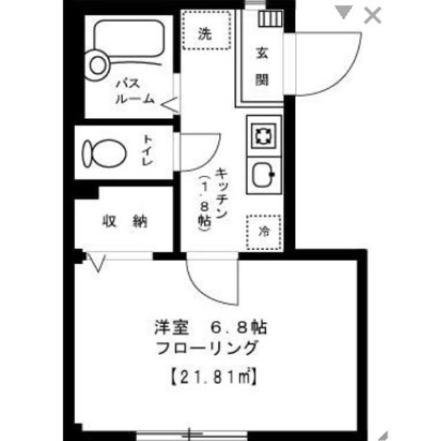ローズガーデン(1K/2階)の間取り写真