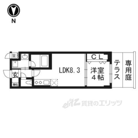 ベラジオ四条壬生103(1LDK/1階)の間取り写真
