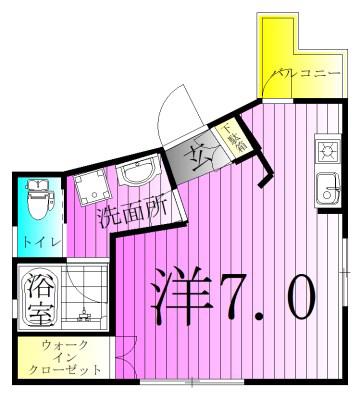 WOOD VILLAGE ウッドヴィレッジ(ワンルーム/2階)の間取り写真