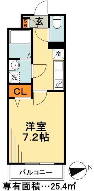 マルベリー小岩(1K/1階)の間取り写真