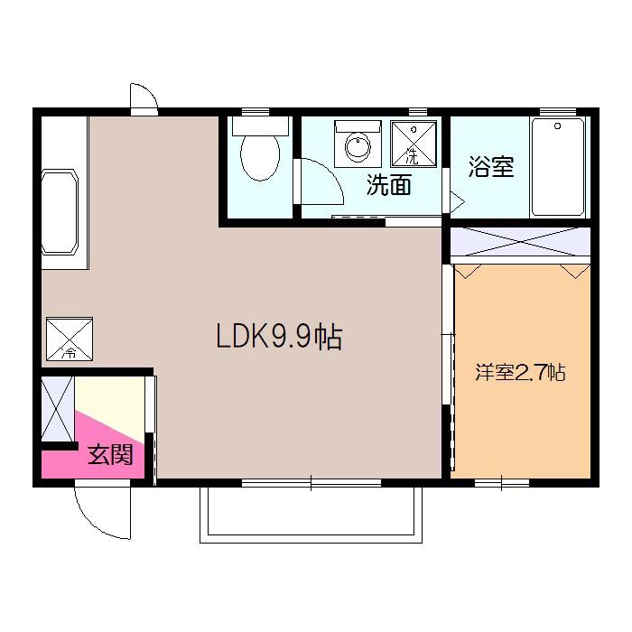ソレアード新横浜(1LDK/1階)の間取り写真