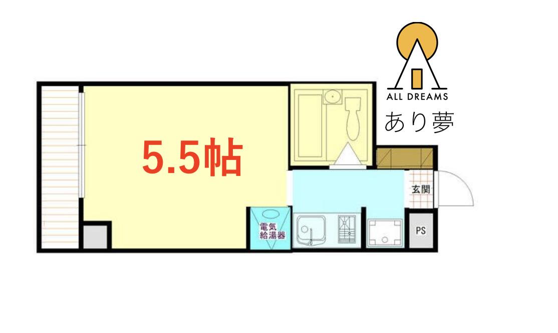 ヒルトップ霞ヶ丘(ワンルーム/4階)の間取り写真