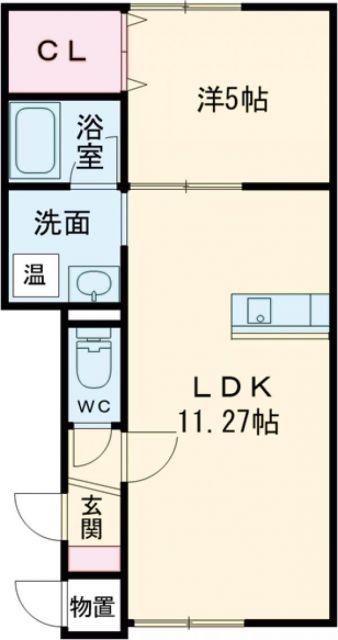 ラ・メゾン神楽 II(1LDK/2階)の間取り写真