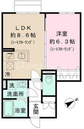 フォレストグリーン篠崎(1LDK/1階)の間取り写真