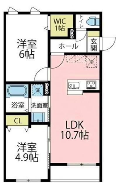 ユアメゾン五月台(2LDK/2階)の間取り写真
