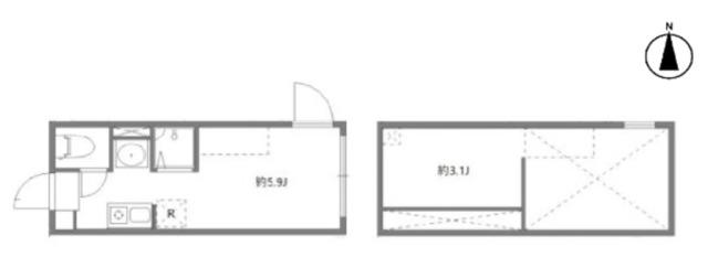 ニコ春日町(ワンルーム/2階)の間取り写真
