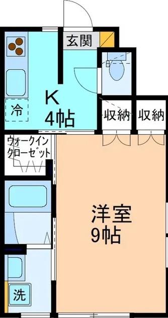 グランノア掛尾B棟(1K/1階)の間取り写真