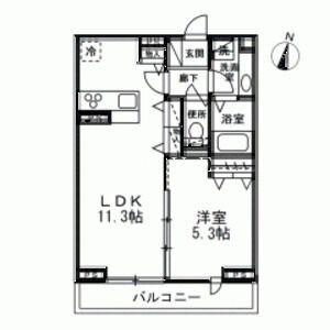 ヴィラクレール(1LDK/3階)の間取り写真