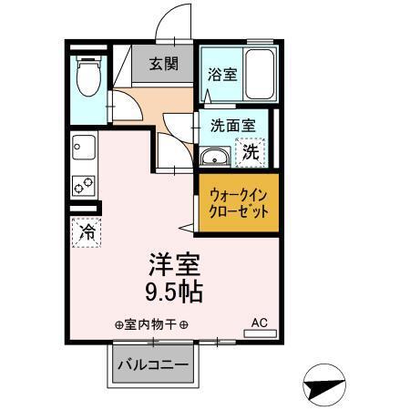 フォレストコート(ワンルーム/2階)の間取り写真