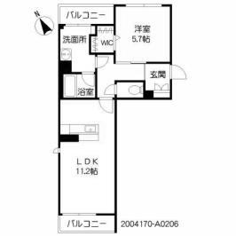 SHAMAISON VIVACE(1LDK/2階)の間取り写真