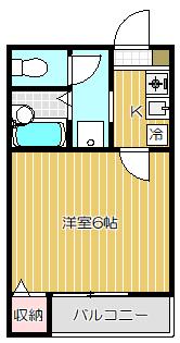 パークヒルズ武蔵小山(1K/2階)の間取り写真