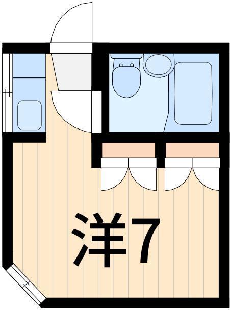 かなハウス(ワンルーム/2階)の間取り写真