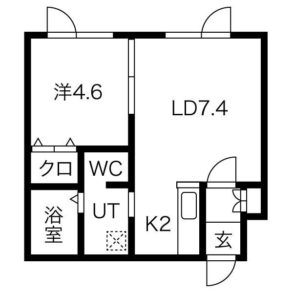 BLANC NOIR F(1LDK/4階)の間取り写真