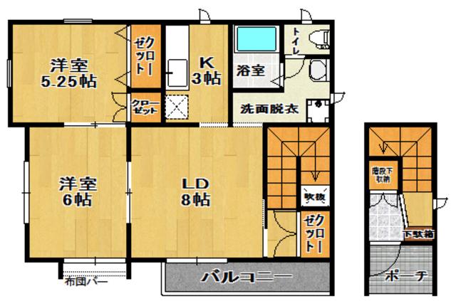 ウェルミント(2LDK/2階)の間取り写真