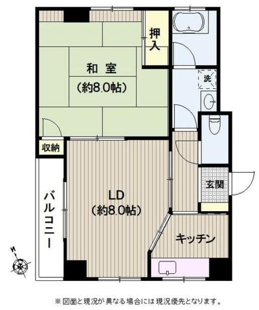 ハイネスイイダ(1LDK/2階)の間取り写真