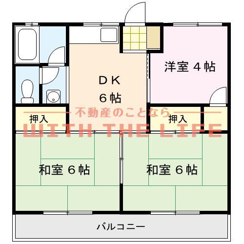福寿コーポ(3DK/2階)の間取り写真