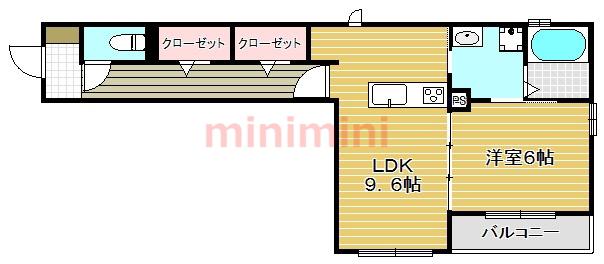 LA MAISON本町(1LDK/3階)の間取り写真