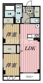 千葉パークストリート(2LDK/3階)の間取り写真